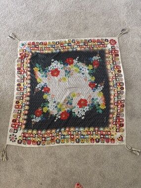 Johnny Was silk scarf 42*42